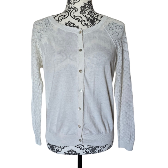 Pink Martini lightweight cream cardigan size large - Picture 1 of 12